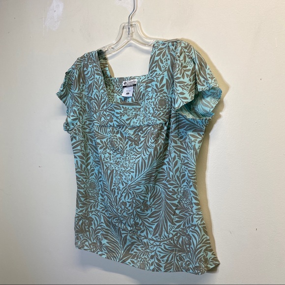 Columbia  Aqua Floral Top Size M - Picture 4 of 13
